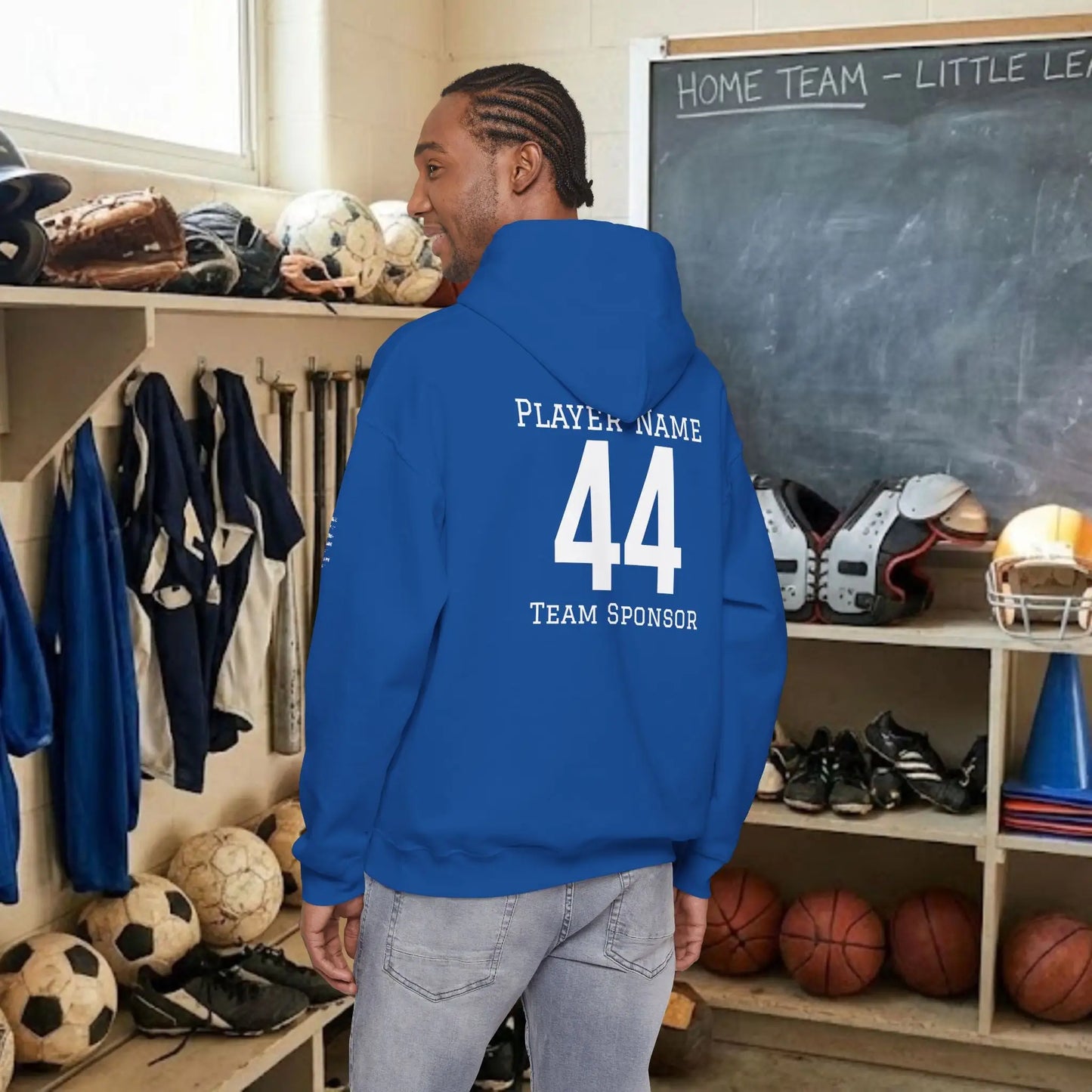 Custom Team Adult Pull Over Hoodie – Left Chest Team Logo & Name (Gildan Heavy Blend)