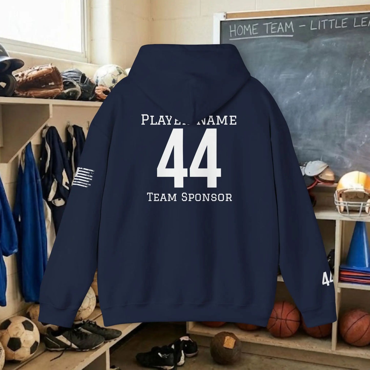 Custom Team Adult Pull Over Hoodie – Left Chest Team Logo & Name (Gildan Heavy Blend)