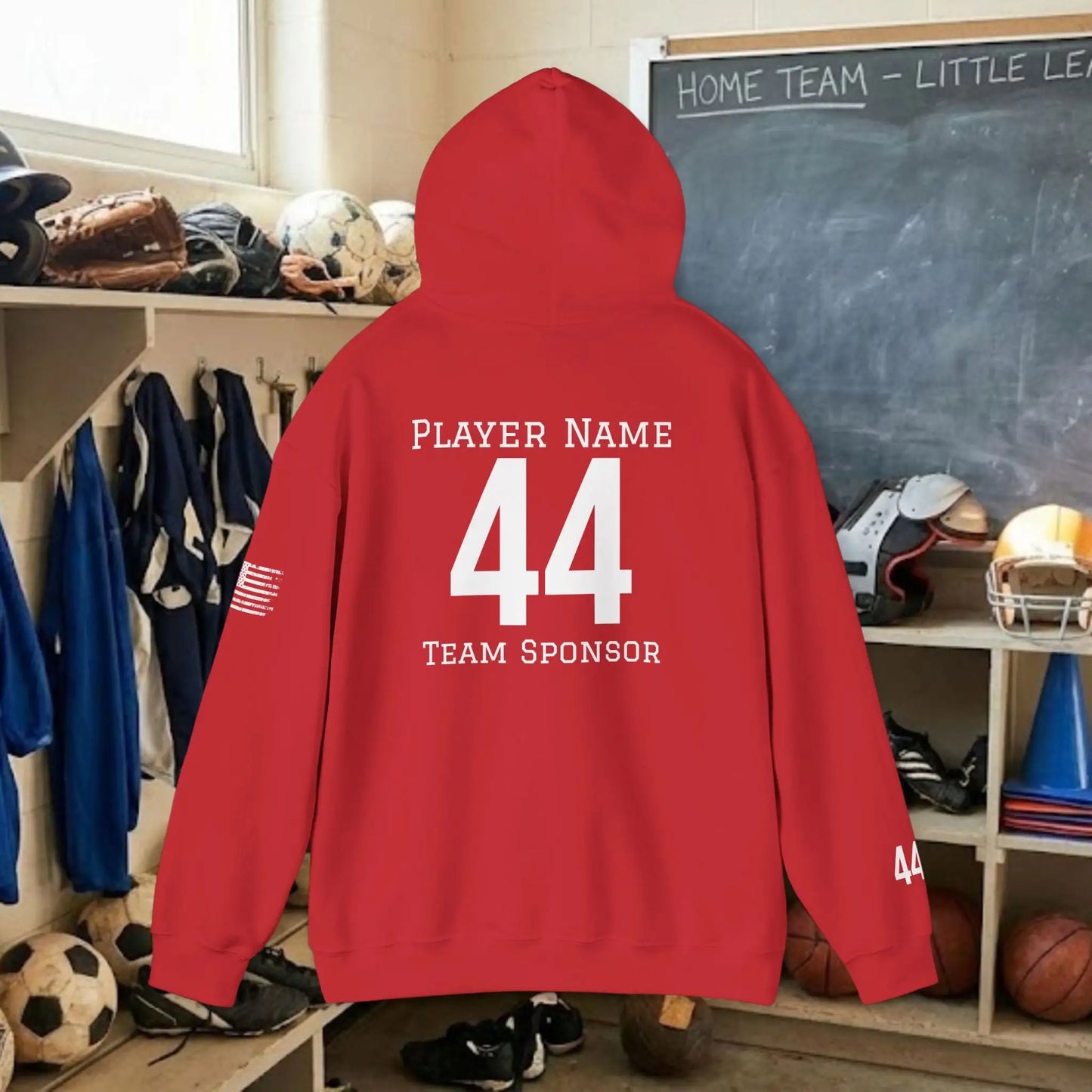 Custom Team Adult Pull Over Hoodie – Left Chest Team Logo & Name (Gildan Heavy Blend)