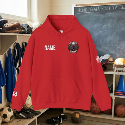 Custom Team Adult Pull Over Hoodie – Left Chest Team Logo & Name (Gildan Heavy Blend)