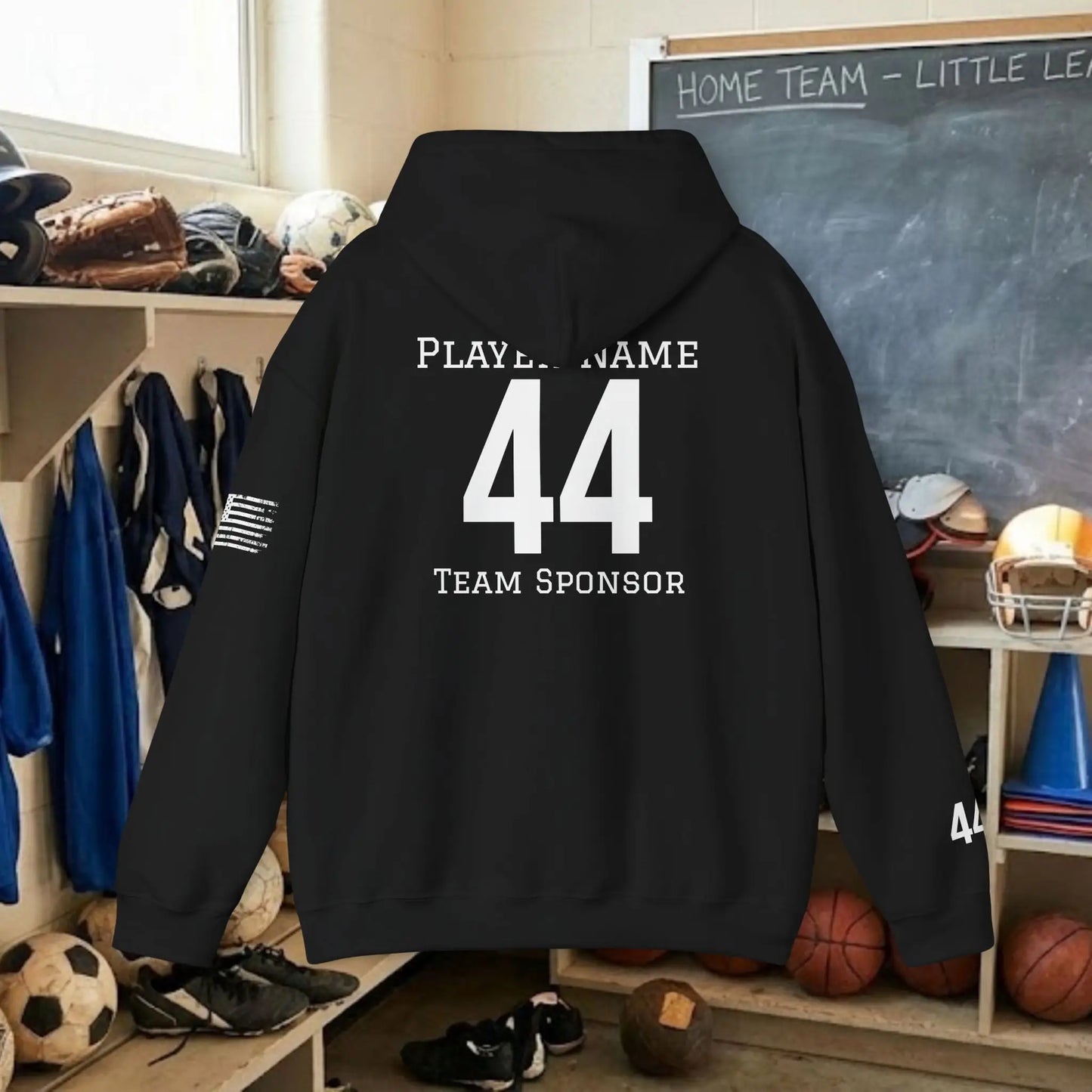 Custom Team Adult Pull Over Hoodie – Left Chest Team Logo & Name (Gildan Heavy Blend)