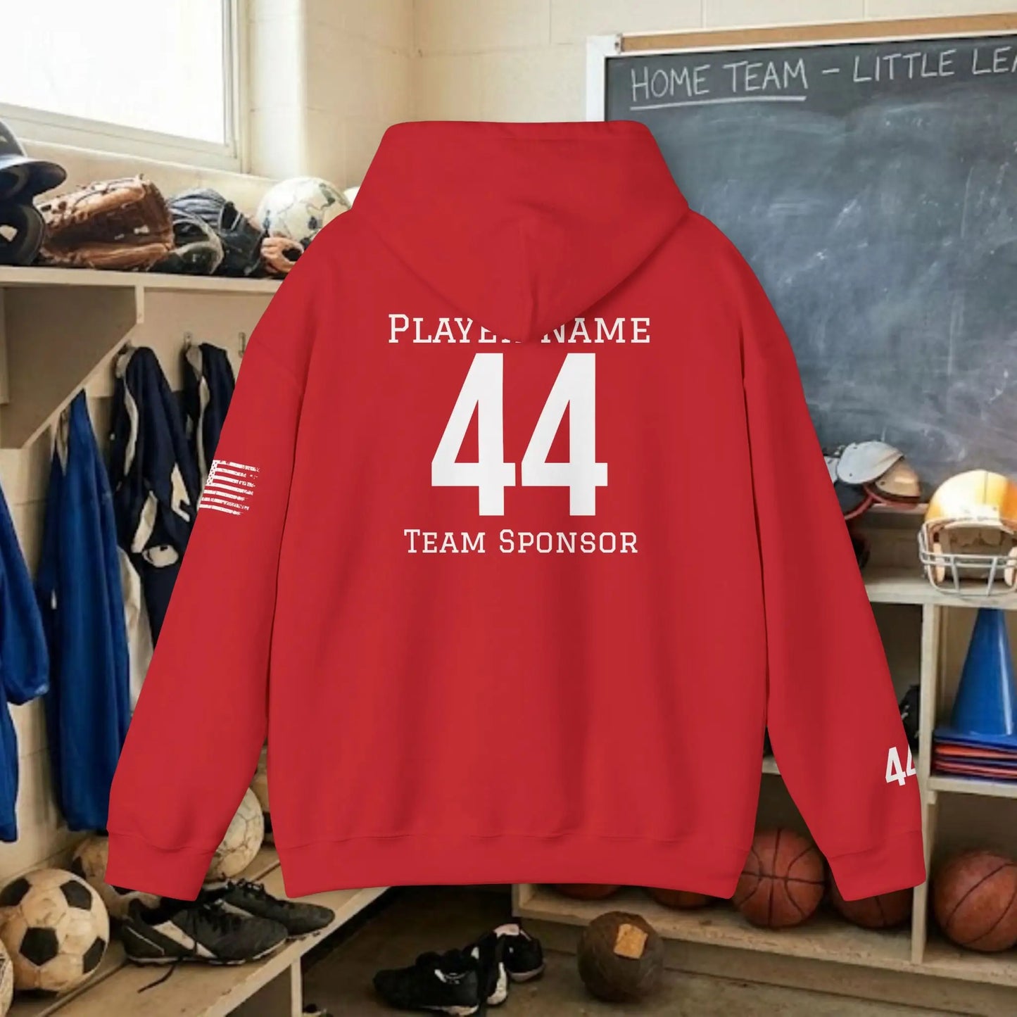 Custom Team Adult Pull Over Hoodie – Left Chest Team Logo & Name (Gildan Heavy Blend)