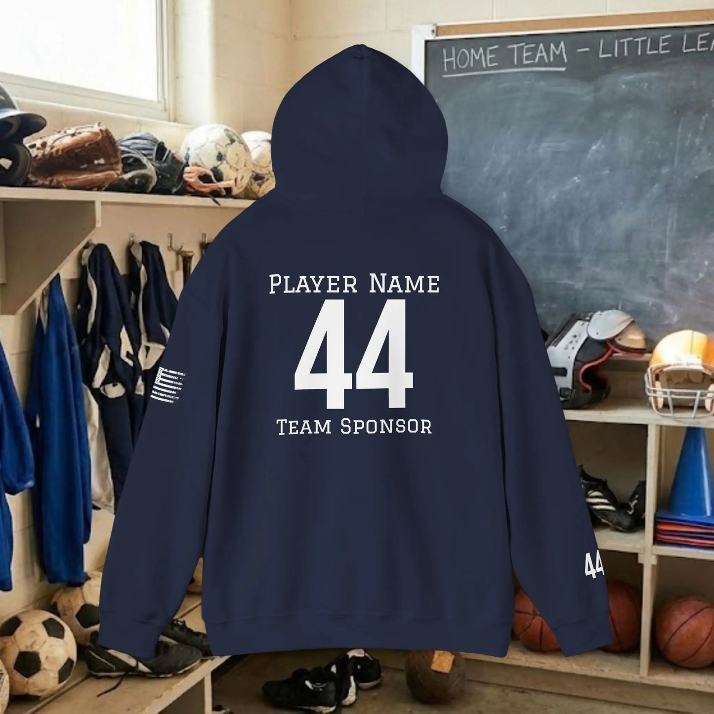 Custom Team Adult Pull Over Hoodie – Left Chest Team Logo & Name (Gildan Heavy Blend)