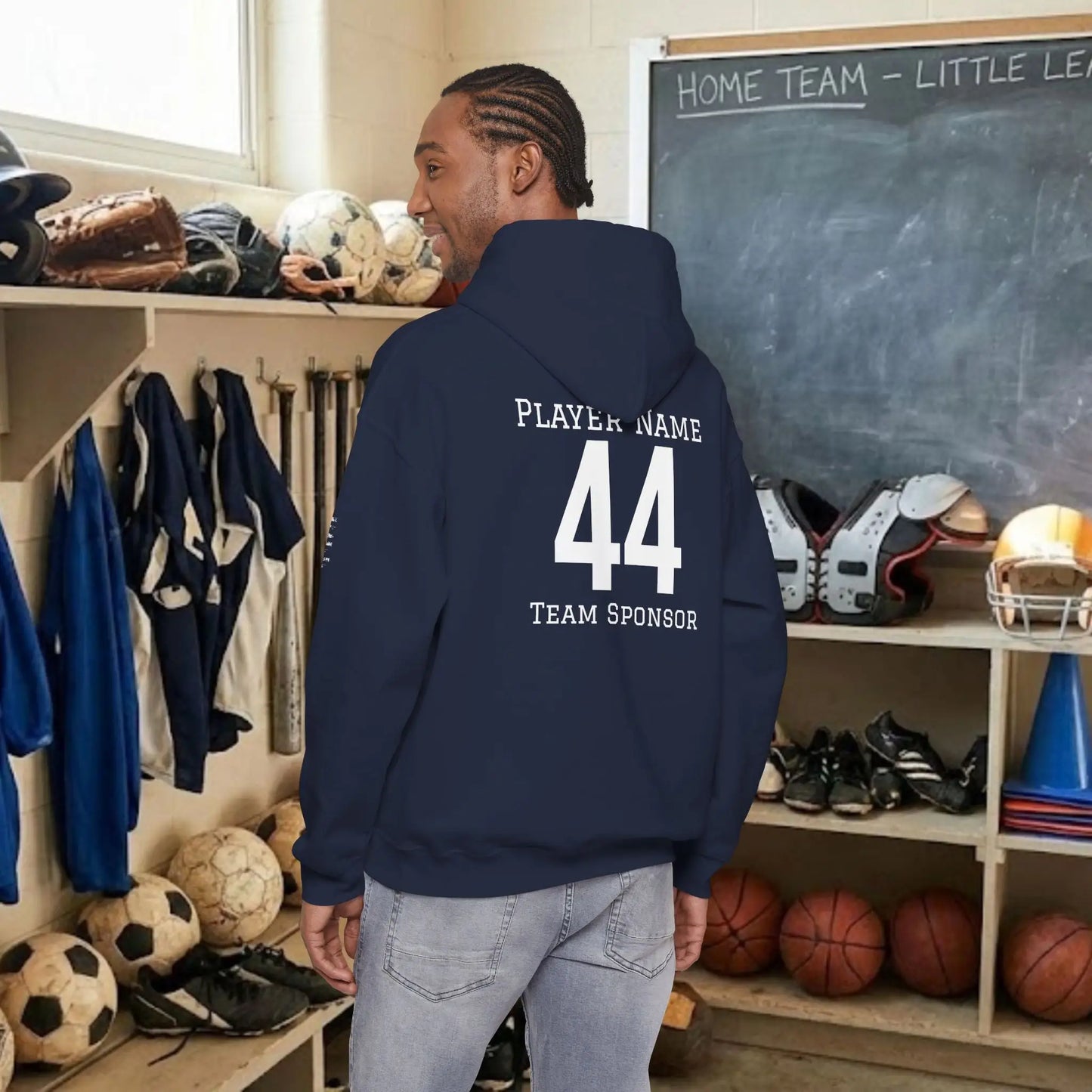 Custom Team Adult Pull Over Hoodie – Left Chest Team Logo & Name (Gildan Heavy Blend)