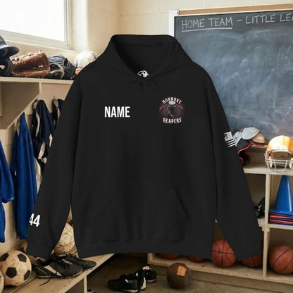 Custom Team Adult Pull Over Hoodie – Left Chest Team Logo & Name (Gildan Heavy Blend)