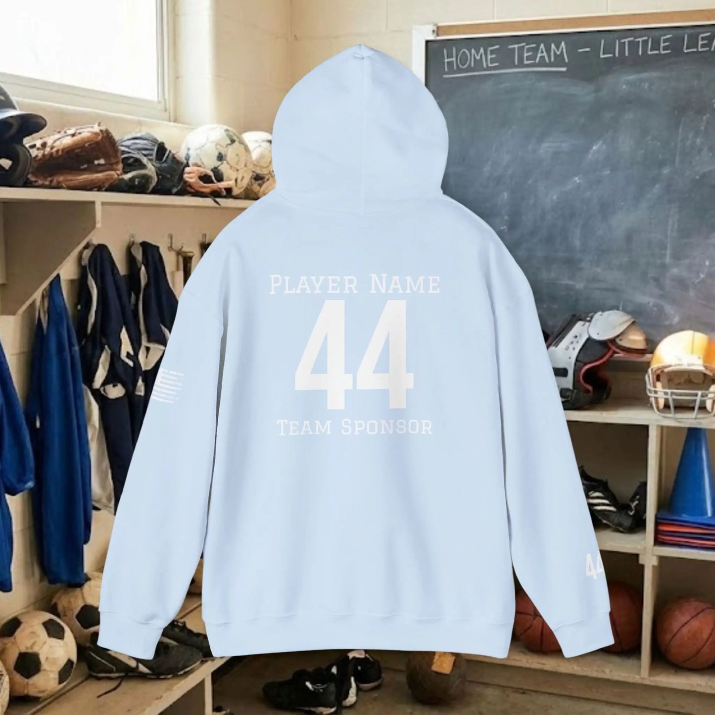 Custom Team Adult Pull Over Hoodie – Left Chest Team Logo & Name (Gildan Heavy Blend)