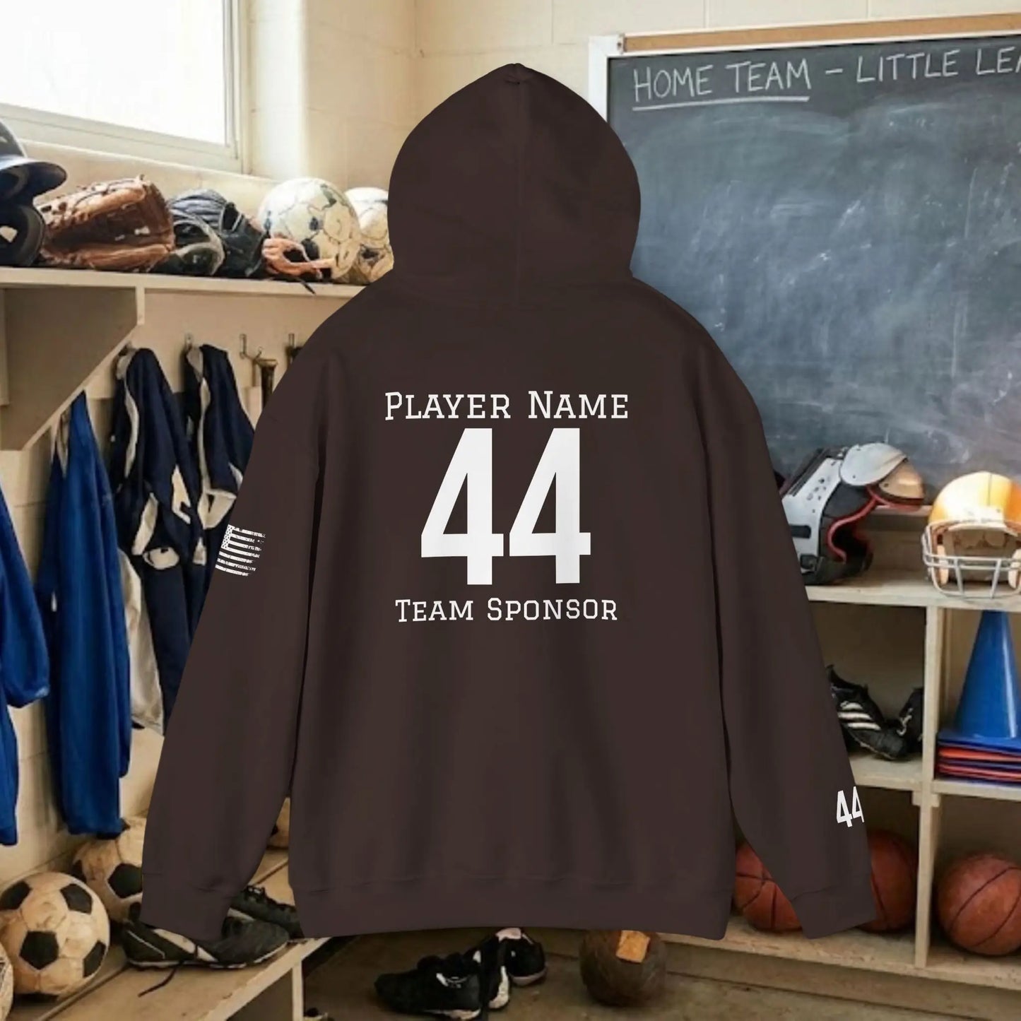 Custom Team Adult Pull Over Hoodie – Left Chest Team Logo & Name (Gildan Heavy Blend)