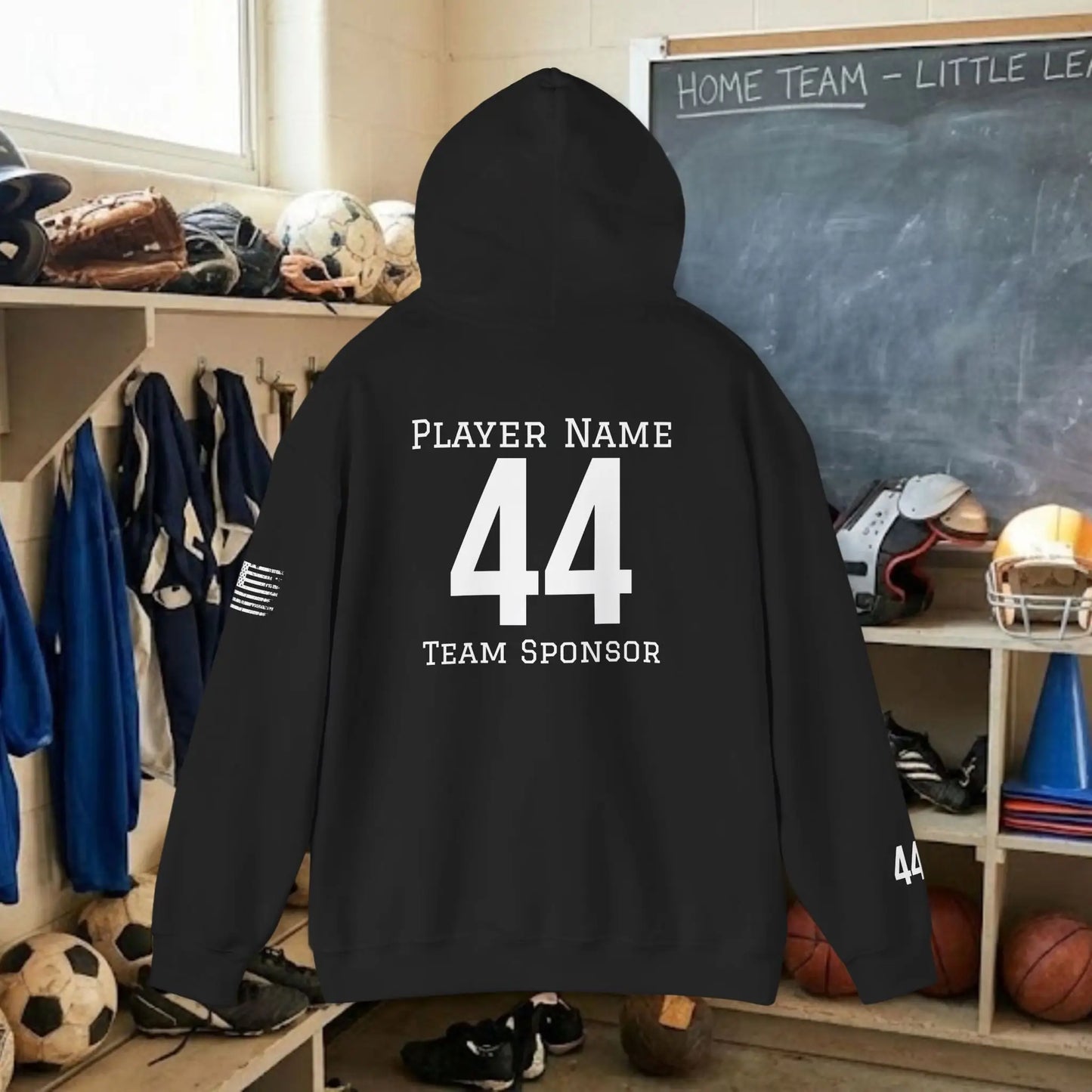 Custom Team Adult Pull Over Hoodie – Left Chest Team Logo & Name (Gildan Heavy Blend)