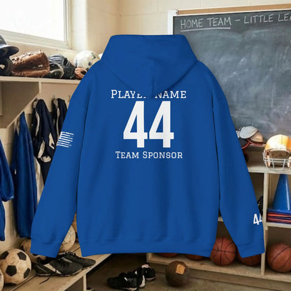 Custom Team Adult Pull Over Hoodie – Left Chest Team Logo & Name (Gildan Heavy Blend)