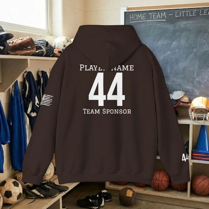 Custom Team Adult Pull Over Hoodie – Left Chest Team Logo & Name (Gildan Heavy Blend)