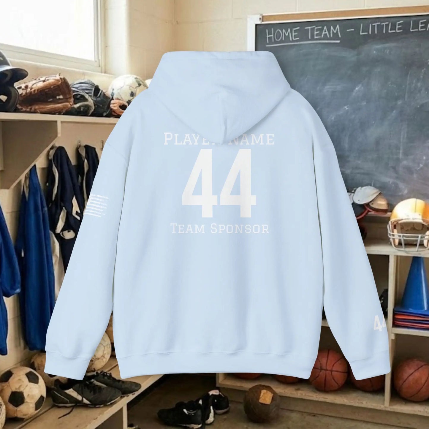 Custom Team Adult Pull Over Hoodie – Left Chest Team Logo & Name (Gildan Heavy Blend)