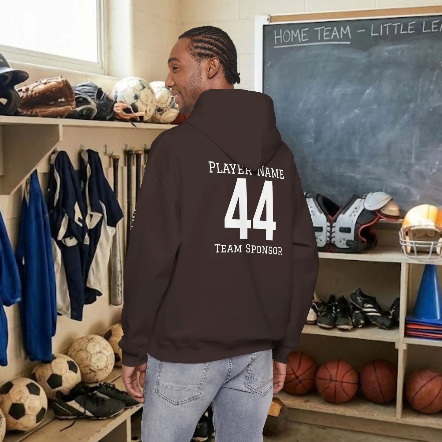 Custom Team Adult Pull Over Hoodie – Left Chest Team Logo & Name (Gildan Heavy Blend)