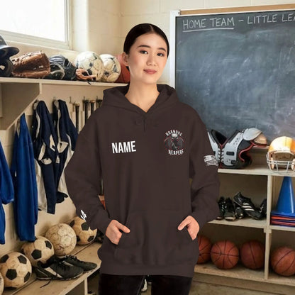 Custom Team Adult Pull Over Hoodie – Left Chest Team Logo & Name (Gildan Heavy Blend)