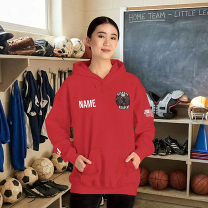 Custom Team Adult Pull Over Hoodie – Left Chest Team Logo & Name (Gildan Heavy Blend)