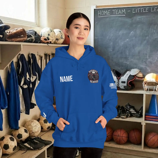 Custom Team Adult Pull Over Hoodie – Left Chest Team Logo & Name (Gildan Heavy Blend)