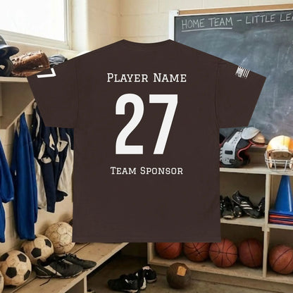 Custom Team Adult T-Shirt – Right Chest Team Logo & Name (DryBlend)