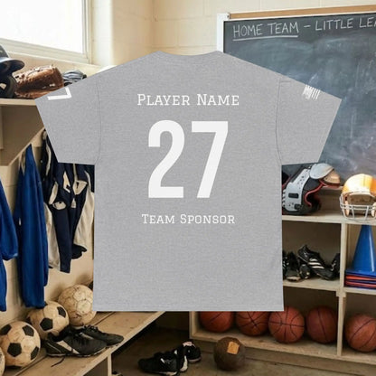 Custom Team Adult T-Shirt – Right Chest Team Logo & Name (DryBlend)