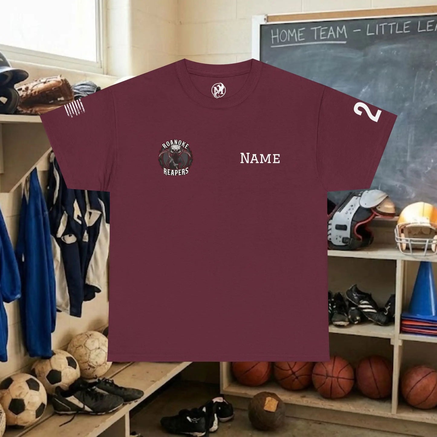 Custom Team Adult T-Shirt – Right Chest Team Logo & Name (DryBlend)