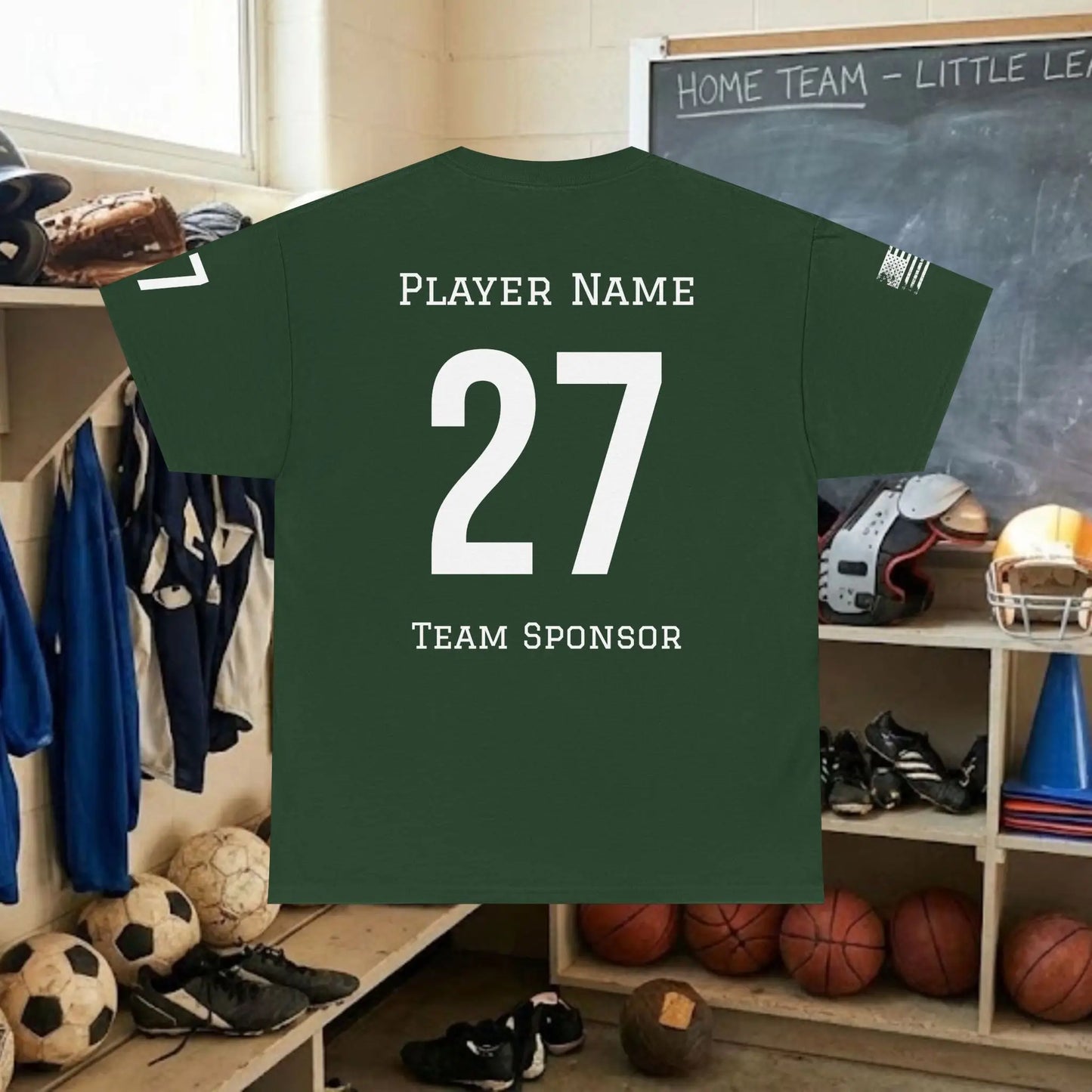 Custom Team Adult T-Shirt – Right Chest Team Logo & Name (DryBlend)