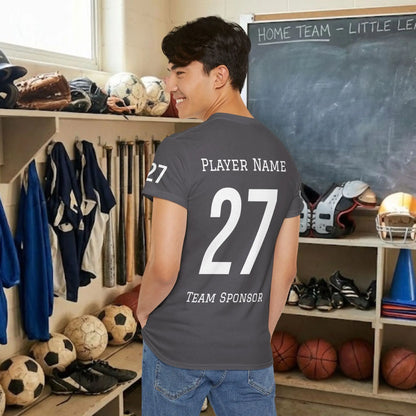 Custom Team Adult T-Shirt – Right Chest Team Logo & Name (DryBlend)