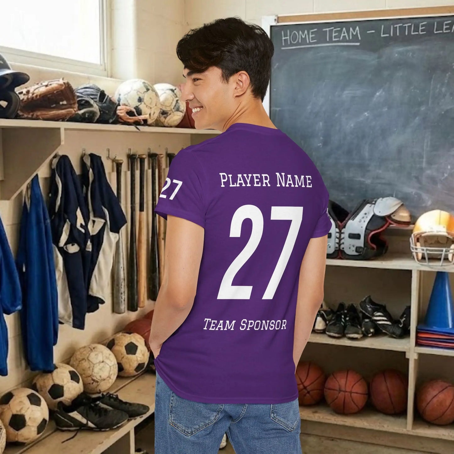 Custom Team Adult T-Shirt – Right Chest Team Logo & Name (DryBlend)