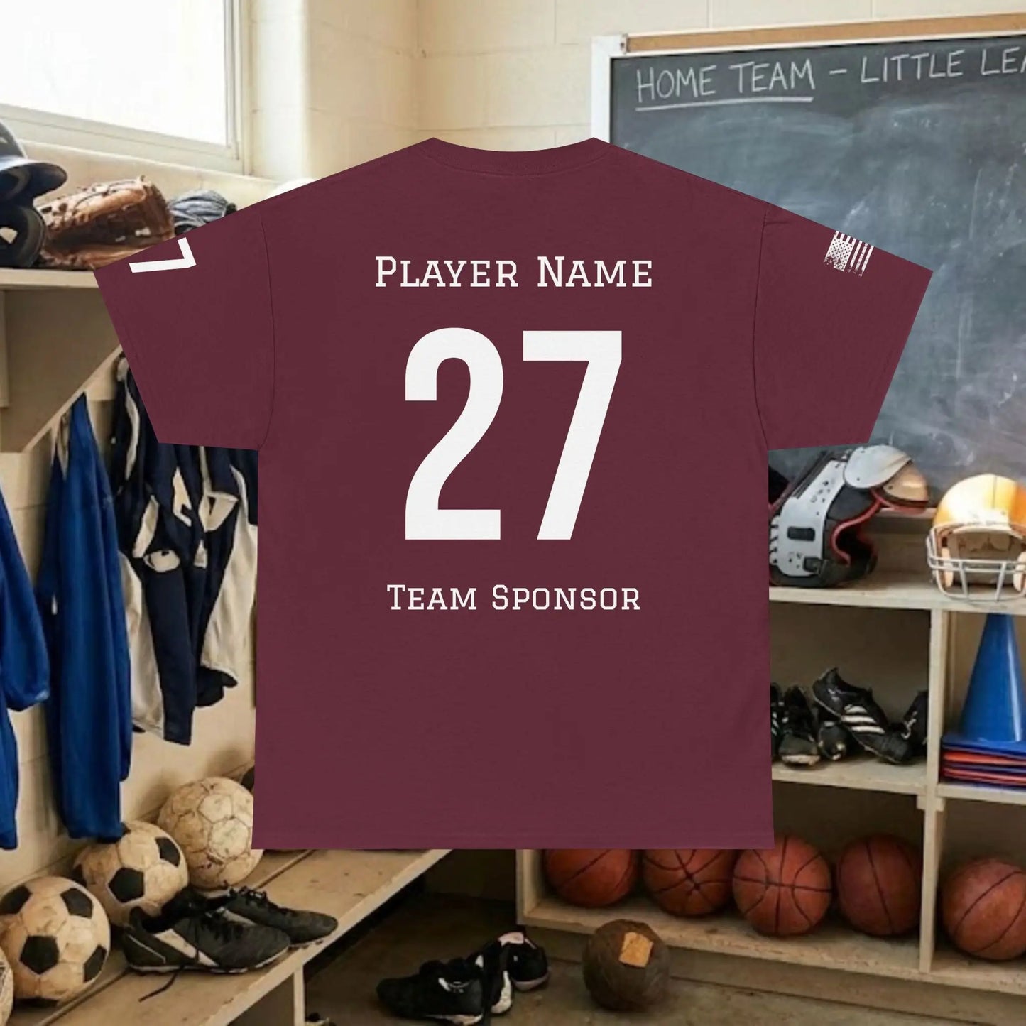 Custom Team Adult T-Shirt – Right Chest Team Logo & Name (DryBlend)