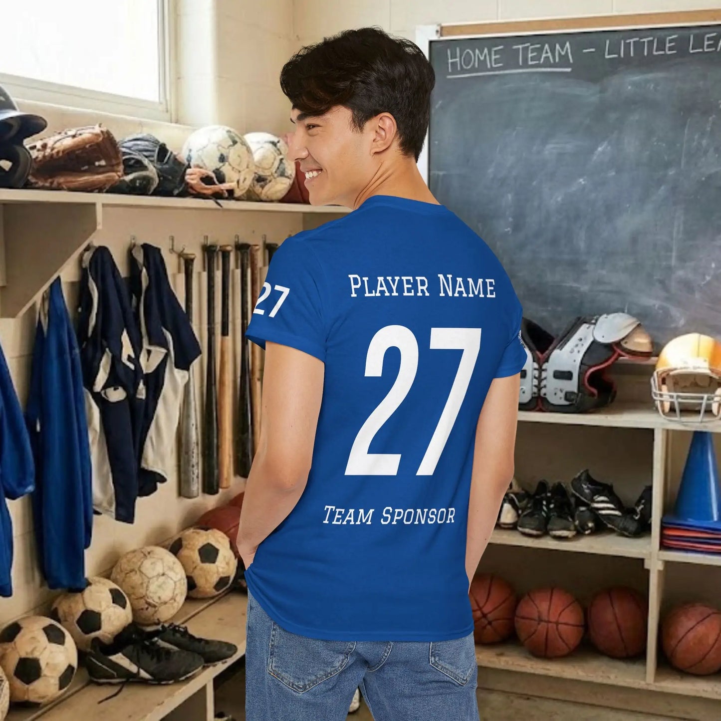 Custom Team Adult T-Shirt – Right Chest Team Logo & Name (DryBlend)