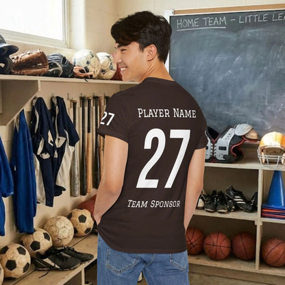 Custom Team Adult T-Shirt – Right Chest Team Logo & Name (DryBlend)