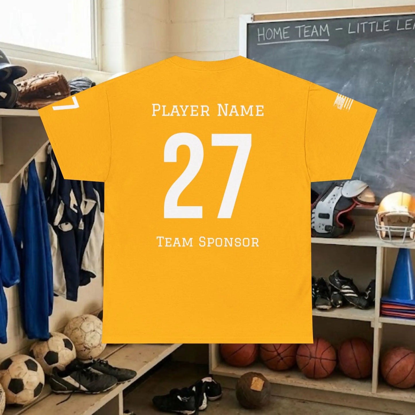 Custom Team Adult T-Shirt – Right Chest Team Logo & Name (DryBlend)