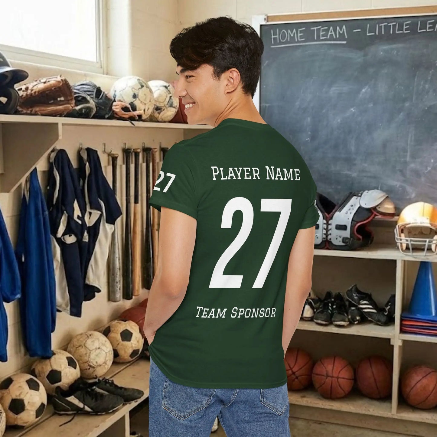 Custom Team Adult T-Shirt – Right Chest Team Logo & Name (DryBlend)