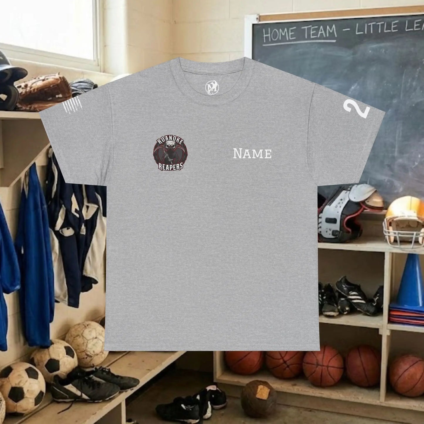 Custom Team Adult T-Shirt – Right Chest Team Logo & Name (DryBlend)