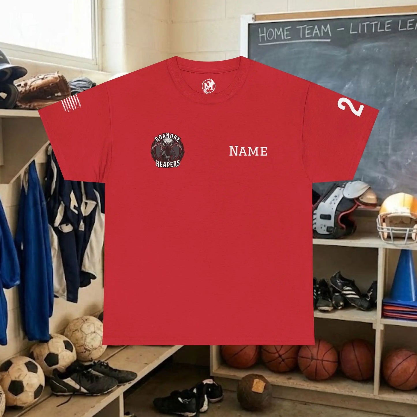 Custom Team Adult T-Shirt – Right Chest Team Logo & Name (DryBlend)