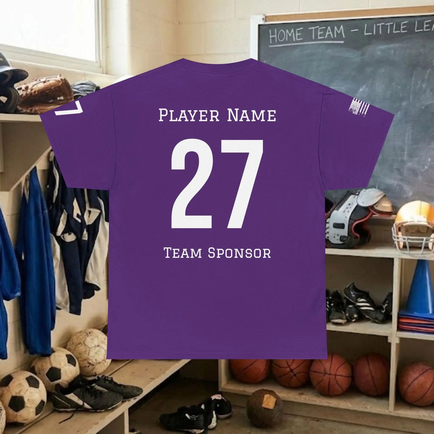 Custom Team Adult T-Shirt – Right Chest Team Logo & Name (DryBlend)