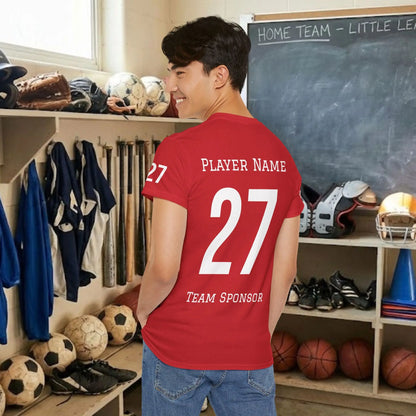 Custom Team Adult T-Shirt – Right Chest Team Logo & Name (DryBlend)