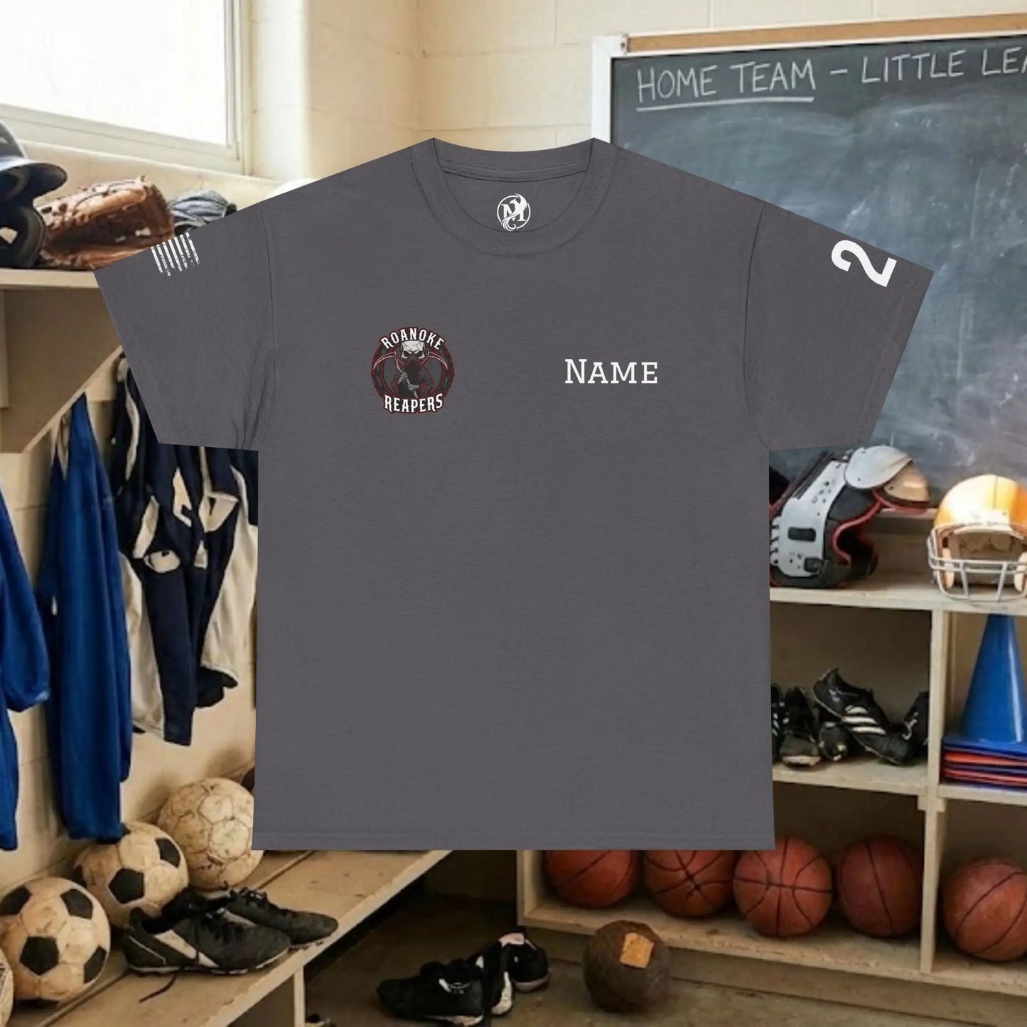 Custom Team Adult T-Shirt – Right Chest Team Logo & Name (DryBlend)