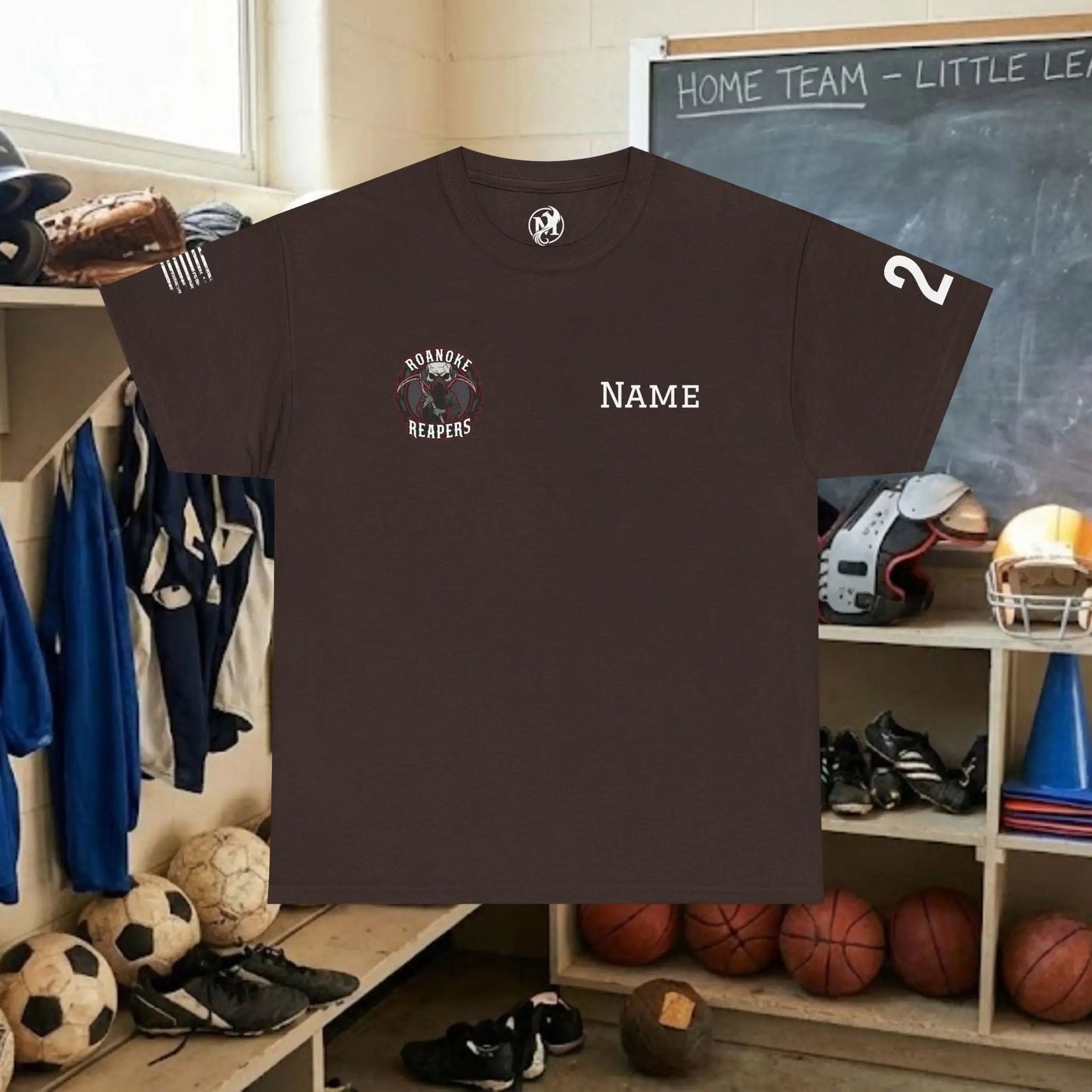 Custom Team Adult T-Shirt – Right Chest Team Logo & Name (DryBlend)