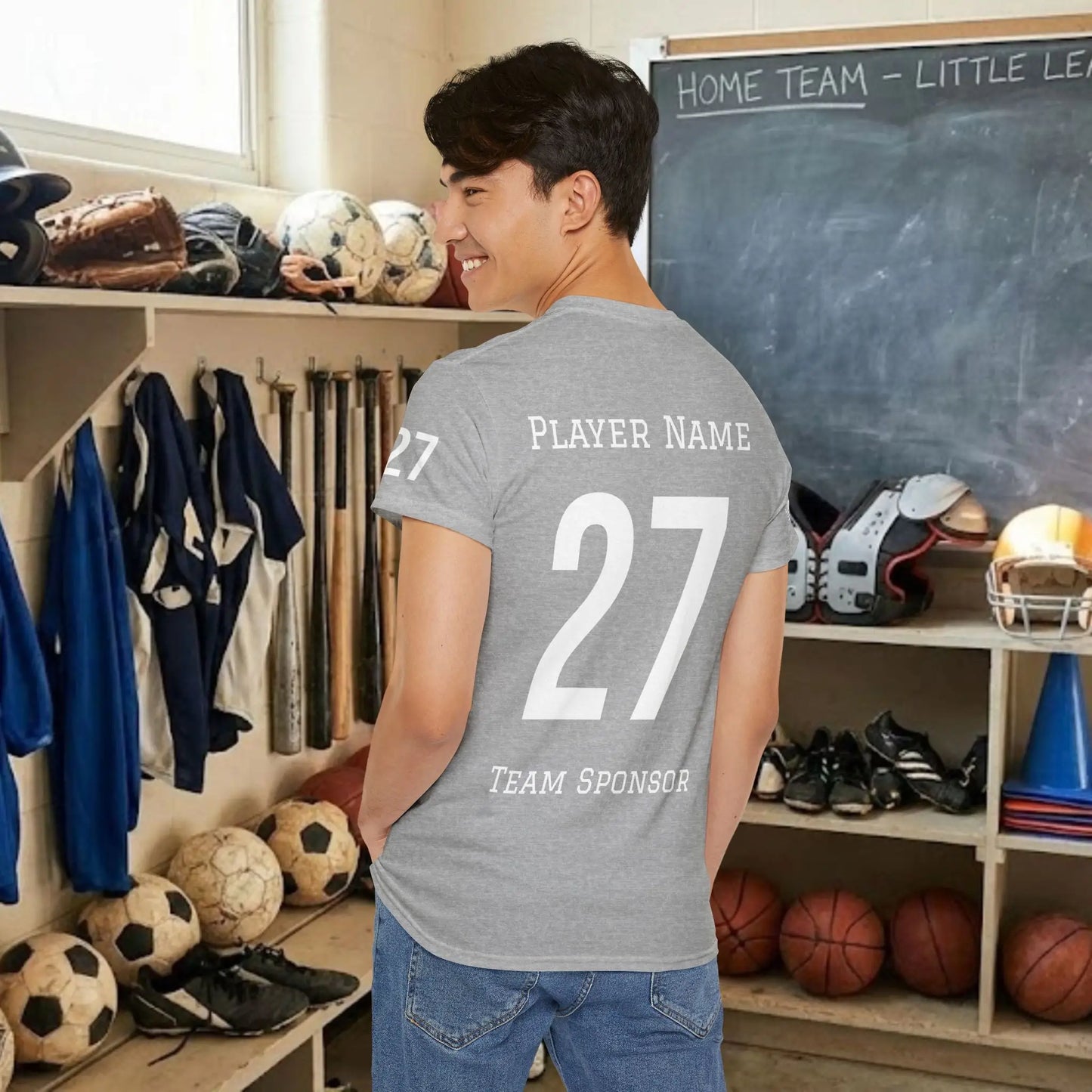 Custom Team Adult T-Shirt – Right Chest Team Logo & Name (DryBlend)