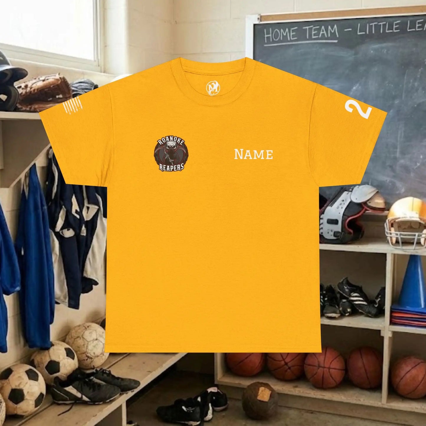 Custom Team Adult T-Shirt – Right Chest Team Logo & Name (DryBlend)