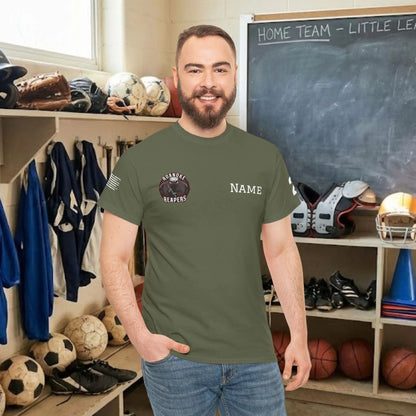 Custom Team Adult T-Shirt – Right Chest Team Logo & Name (DryBlend)