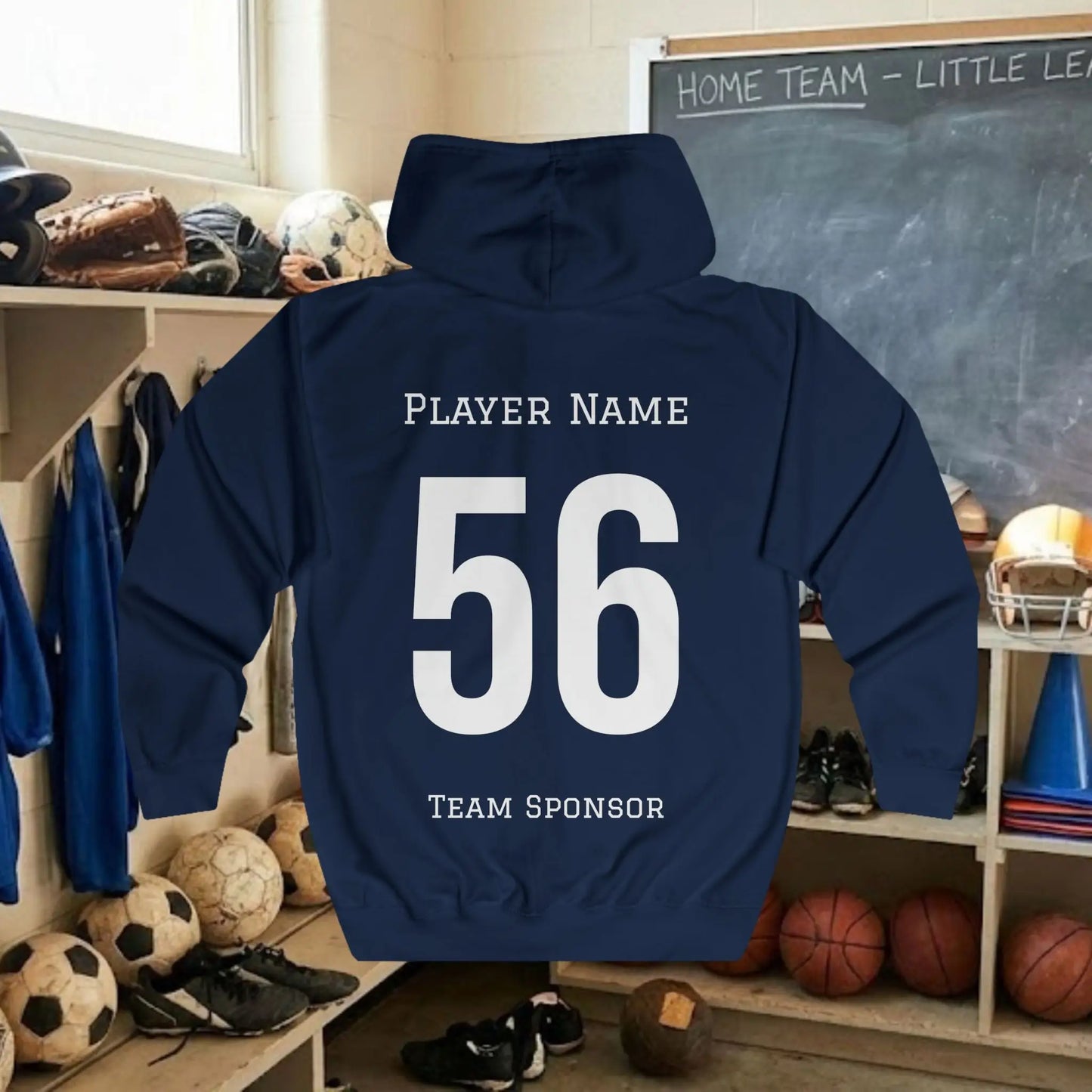 Custom Team Adult Zip Up Hoodie – Center Chest Logo & Name (Premium Soft Cotton)