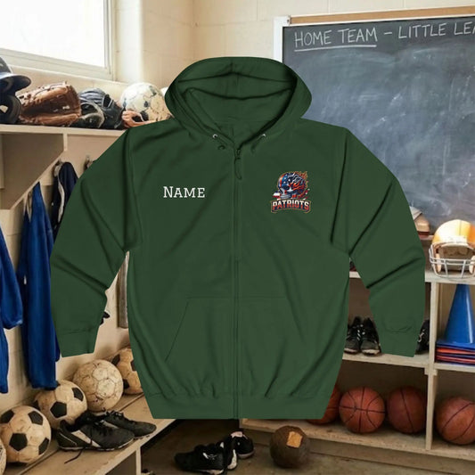 Custom Team Adult Zip Up Hoodie – Left  Chest Logo & Name (Premium Soft Cotton)