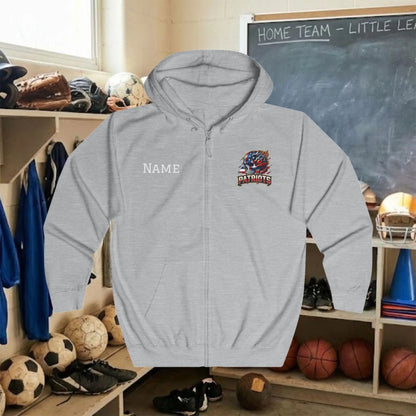 Custom Team Adult Zip Up Hoodie – Left  Chest Logo & Name (Premium Soft Cotton)