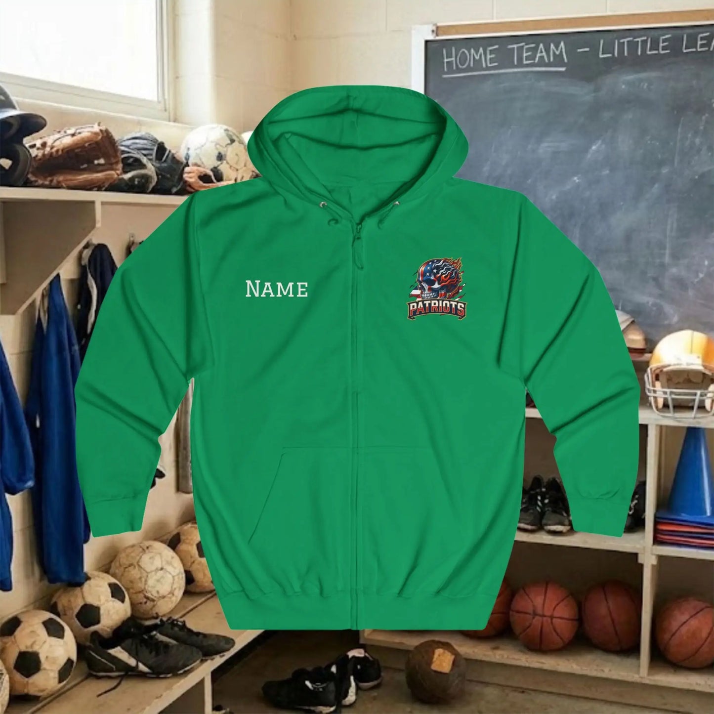 Custom Team Adult Zip Up Hoodie – Left  Chest Logo & Name (Premium Soft Cotton)