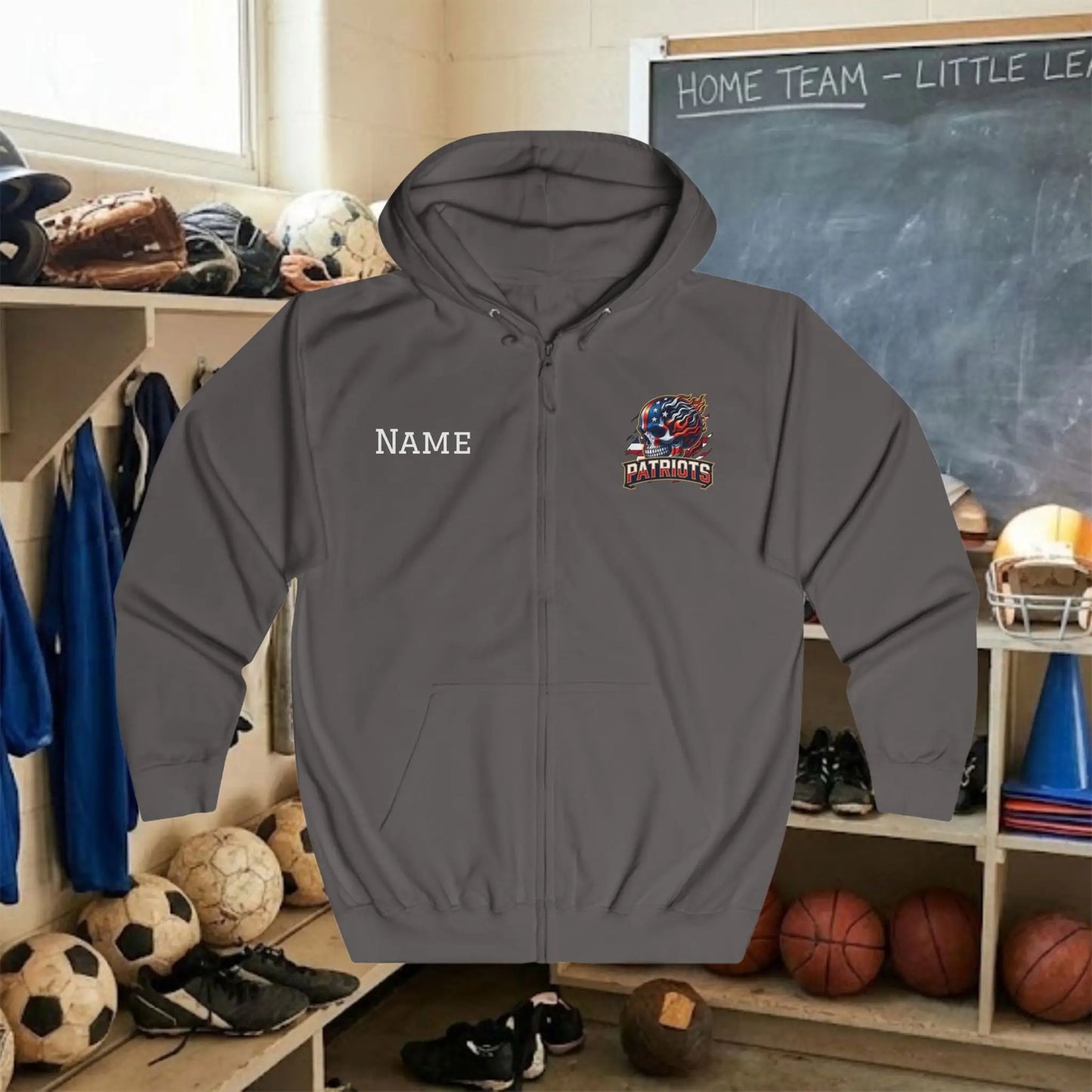 Custom Team Adult Zip Up Hoodie – Left  Chest Logo & Name (Premium Soft Cotton)