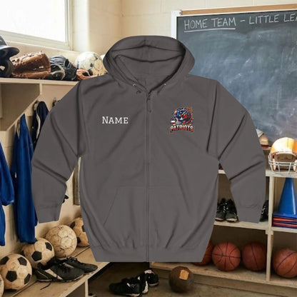 Custom Team Adult Zip Up Hoodie – Left  Chest Logo & Name (Premium Soft Cotton)