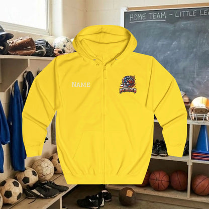 Custom Team Adult Zip Up Hoodie – Left  Chest Logo & Name (Premium Soft Cotton)