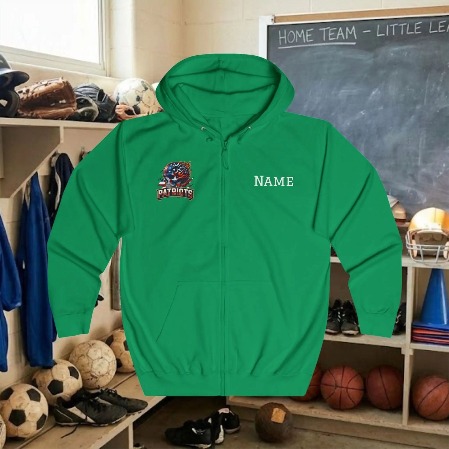 Custom Team Adult Zip Up Hoodie – Right Chest Logo & Name (Premium Soft Cotton)