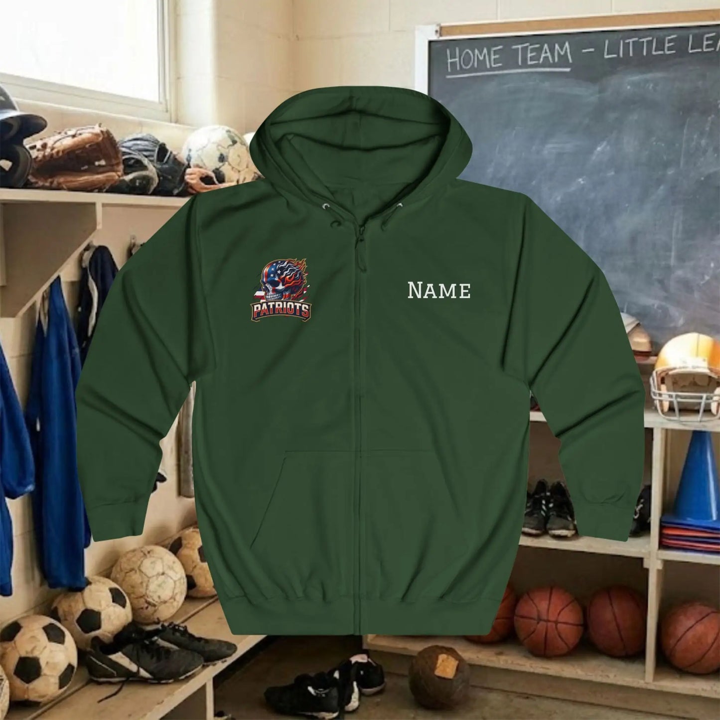 Custom Team Adult Zip Up Hoodie – Right Chest Logo & Name (Premium Soft Cotton)