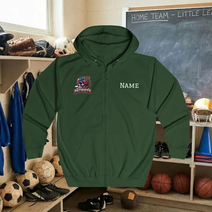 Custom Team Adult Zip Up Hoodie – Right Chest Logo & Name (Premium Soft Cotton)