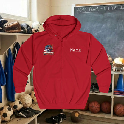 Custom Team Adult Zip Up Hoodie – Right Chest Logo & Name (Premium Soft Cotton)